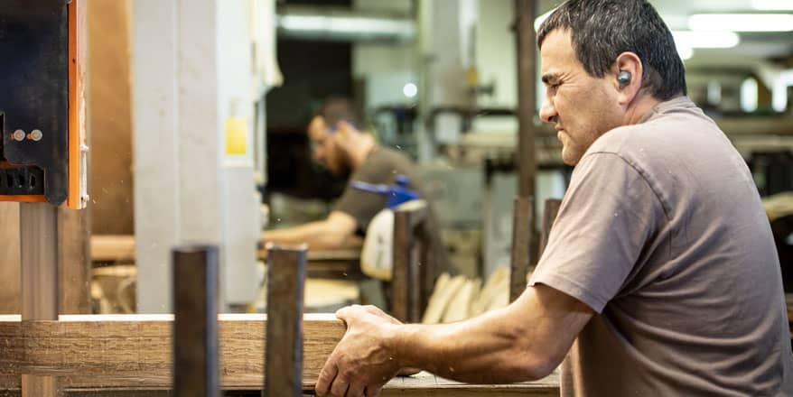 Taller, corte de las tablas